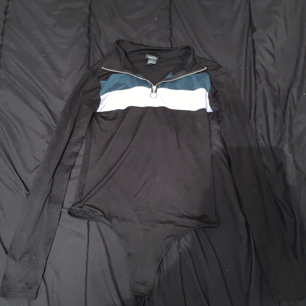 Rue 21 black long sleeve bodysuit.